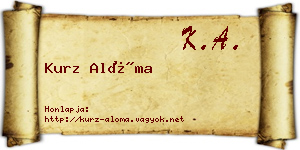 Kurz Alóma névjegykártya